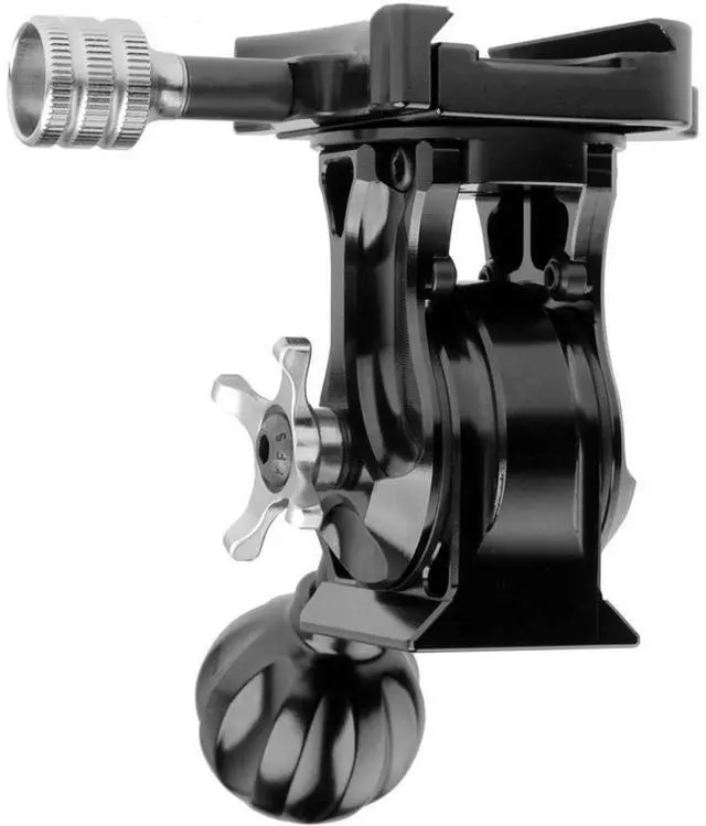 Alt view image 8 of 9 - promediagear tilt head 1-axis arca swiss type compatible base for mounts and top clamp for monopod tripod smooth lightweight t6061 aluminum black anodized friction and lock knobs