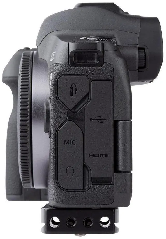 Alt view image 7 of 7 - ProMediaGear PBCR56 Arca-Swiss Bracket Plate with SS2 Strap Port for Canon R5 and R6 Camera