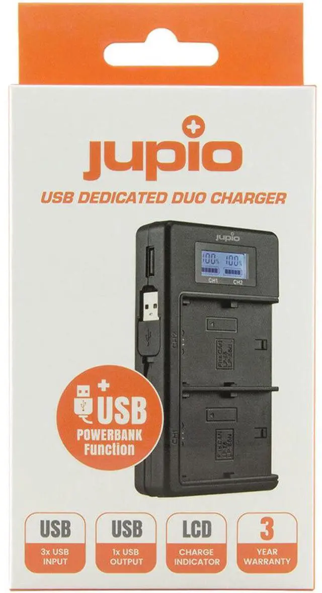 Alt view image 2 of 3 - Jupio USB Dedicated Duo Charger LCD for Fujifilm NP-W126 Batteries #JDC2006V2