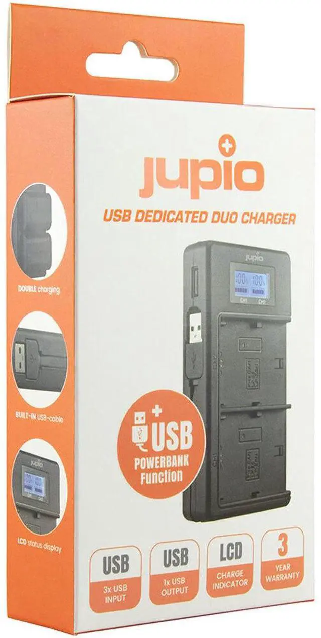Alt view image 3 of 3 - Jupio USB Dedicated Duo Charger LCD for Fujifilm NP-W126 Batteries #JDC2006V2