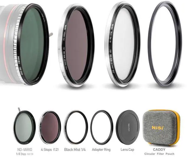 Alt view image 2 of 7 - NiSi Swift VND Mist Kit with 82mm Swift VND, ND16 4 Stop & Black Mist 1/4 Filter
