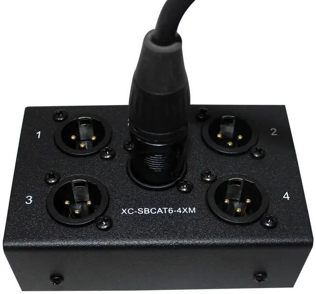 Main image of ProX XC-SBCAT6-4XM 4-Channel XLR-M CAT6 Audio/DMX Portable Snake Box