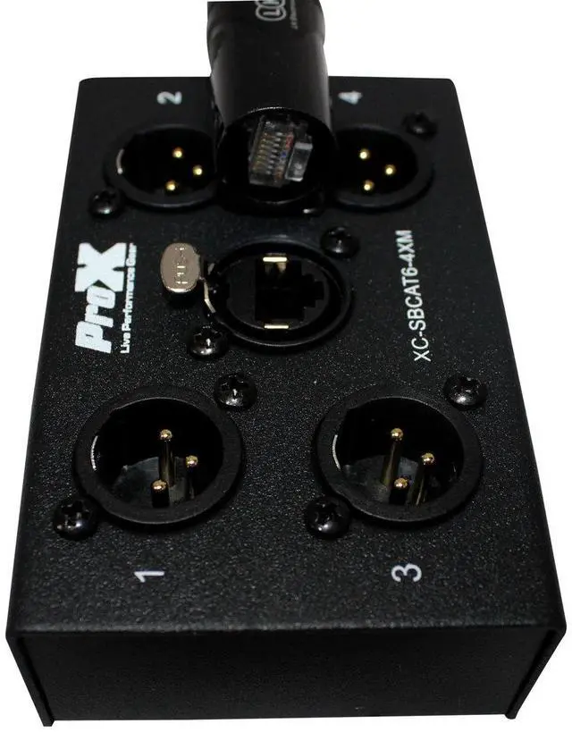 Alt view image 3 of 5 - ProX XC-SBCAT6-4XM 4-Channel XLR-M CAT6 Audio/DMX Portable Snake Box