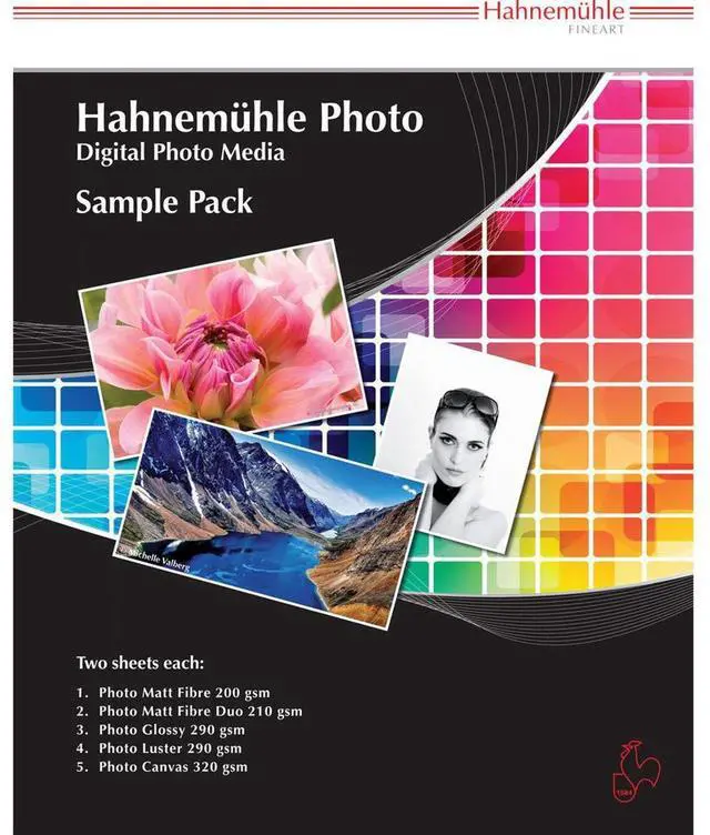 Alt view image 3 of 3 - Hahnemuhle Fine Art Inkjet Photo Paper Sample Pack, 8.5x11", 10 Sheets #10640888