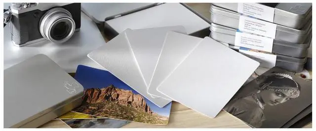 Main image of Hahnemuhle Photo Rag Metallic Inkjet Photo Cards, Natural White, High-Gloss Metallic Finish, 340gsm, 4x5.9", 30 Sheets