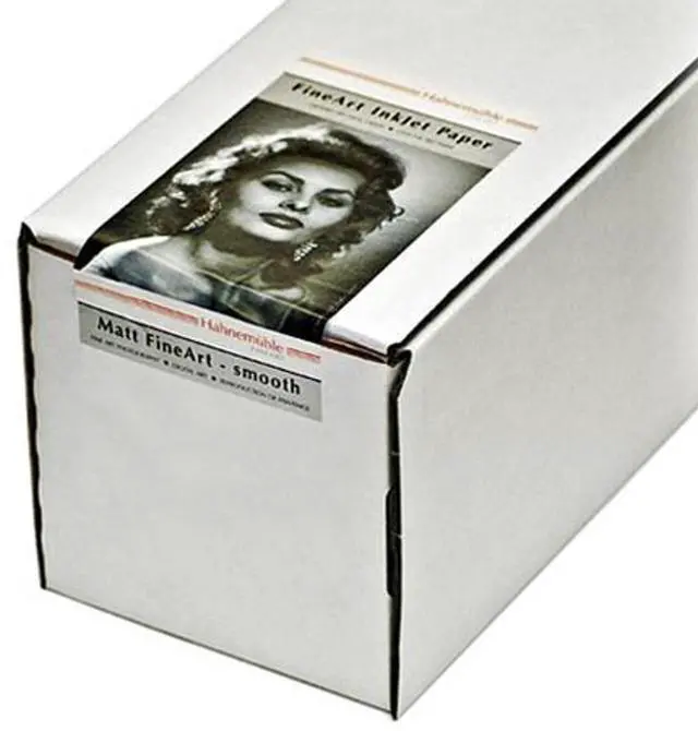 Alt view image 2 of 2 - hahnemuhle matte photo rag, 100% rag, smooth, white inkjet paper, 308 g/ma, 24"x39' roll