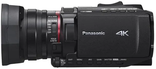 Alt view image 3 of 8 - Panasonic X1200 4K Camcorder, Wide Angle Telephoto Lens with 24X Zoom, Hybrid O.I.S.,Lightweight Heat Dispersing Design, Eco Packaging - HC-X1200