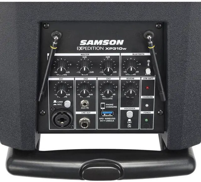 Alt view image 13 of 15 - Samson Expedition XP310w Portable PA-10 Speaker with Handheld Wireless System