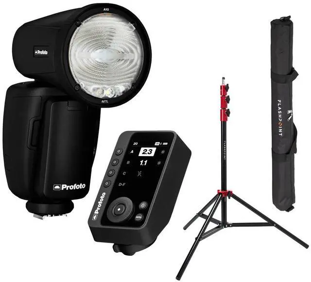Main image of Profoto A10 Flash for Nikon, Bundle with Connect Transmitter and Light Stand
