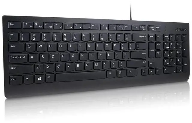 Alt view image 5 of 8 - Lenovo Essential Wired Keyboard (Black) - US English