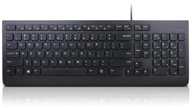 Alt view image 8 of 8 - Lenovo Essential Wired Keyboard (Black) - US English