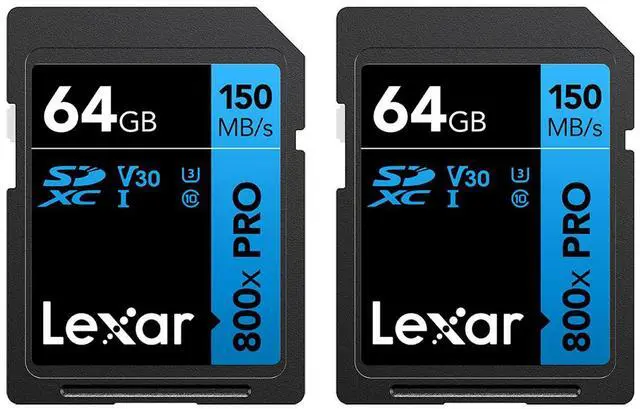 Main image of Lexar Lexar High-Performance 800x 64GB SDHC/SDXC UHS-I Card (BLUE Series), 2-Pack