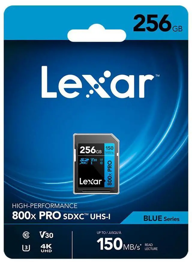 Alt view image 6 of 20 - Lexar High-Performance 800x PRO BLUE Series 256GB SDXC Memory Card Class 10 UHS-I V30 (LSD0800P256G-BNNNU)