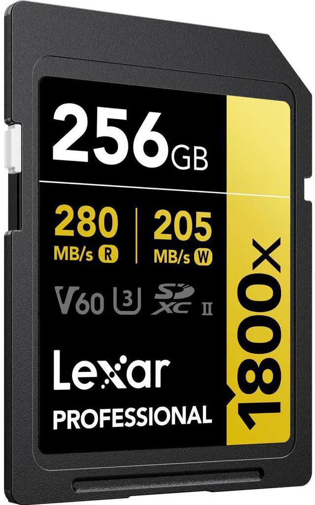 Alt view image 4 of 14 - Lexar GOLD Series Professional 1800x 256GB UHS-II SDXC Memory Card, 2-Pack
