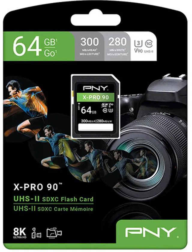 Alt view image 2 of 6 - PNY Technologies X-PRO 90 64GB Class 10 U3 V90 UHS-II SDXC Flash Memory Card