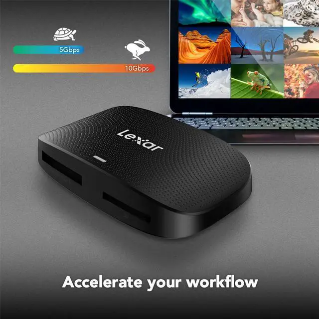 Alt view image 7 of 9 - Lexar Professional CFexpress Type B / SD USB 3.2 Gen 2 Reader, Transfer Speeds Up To 10Gbps, Designed for CFexpress Type B and SD Cards (LRW520U-RNBNG)
