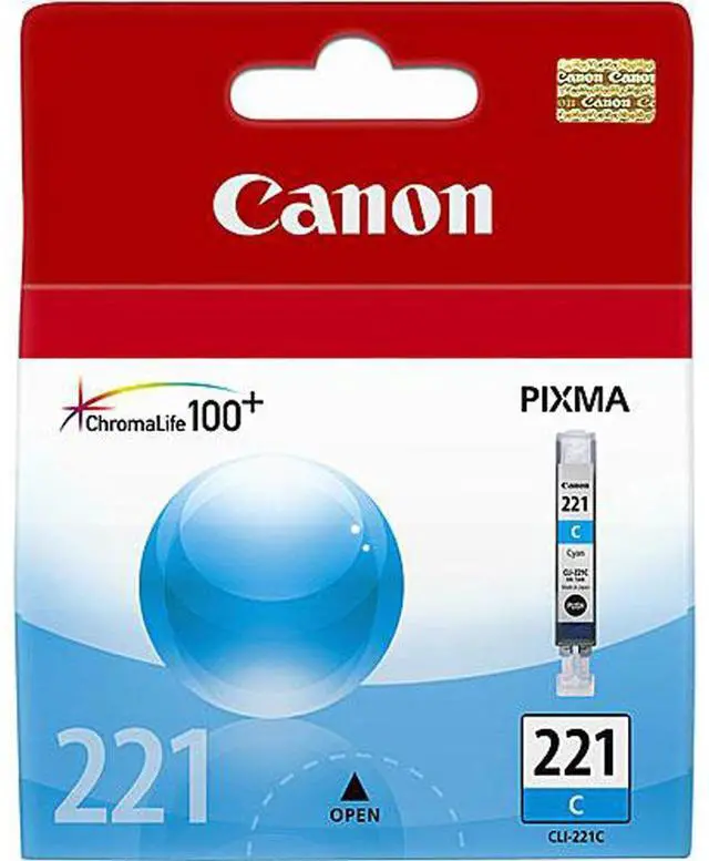 Alt view image 3 of 3 - Canon 2 Pack CLI-221C Cyan Color Ink Tank for Select PIXMA iP, MP, MX Series Printers