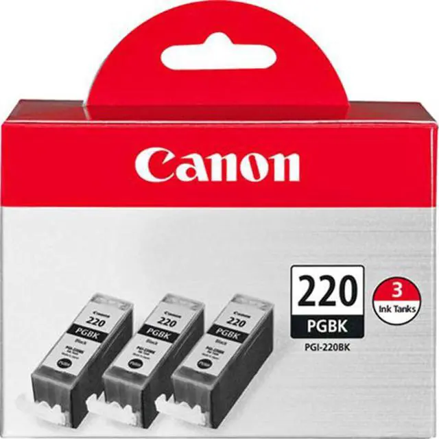 Alt view image 3 of 3 - Canon 3x PGI-220BK Black Ink Tank for Select PIXMA iP, MP, MX Series Printers, 2-Pack