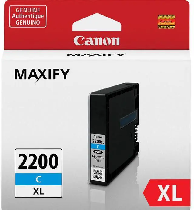 Alt view image 3 of 3 - Canon PGI-2200 XL Cyan Pigment Ink Tank for iB4020, iB4120, MB5020, MB5120, MB5320, MB5420 MAXIFY Series Printers, 2-Pack