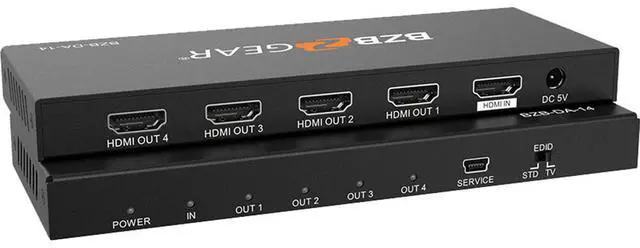 Alt view image 14 of 14 - BZBGEAR 1x4 4K UHD HDMI Splitter with HDR and 3D Support