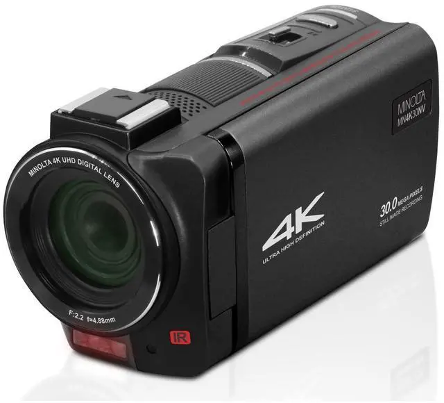 Alt view image 16 of 20 - Minolta MN4K30NV 4K Ultra HD 30 MP Night Vision Camcorder, Black