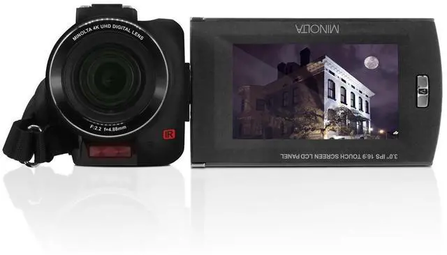Alt view image 17 of 20 - Minolta MN4K30NV 4K Ultra HD 30 MP Night Vision Camcorder, Black