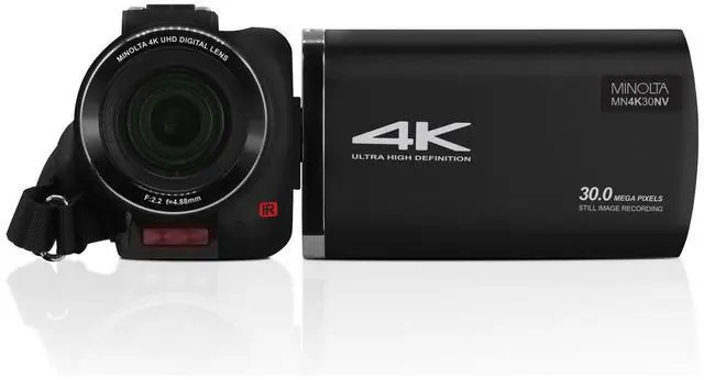 Alt view image 18 of 20 - Minolta MN4K30NV 4K Ultra HD 30 MP Night Vision Camcorder, Black