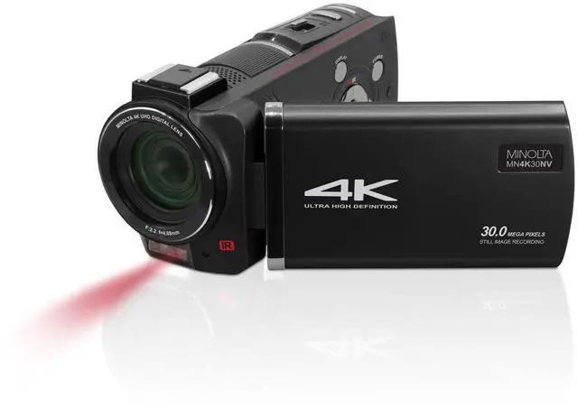 Alt view image 15 of 20 - Minolta MN4K30NV 4K Ultra HD 30 MP Night Vision Camcorder, Black