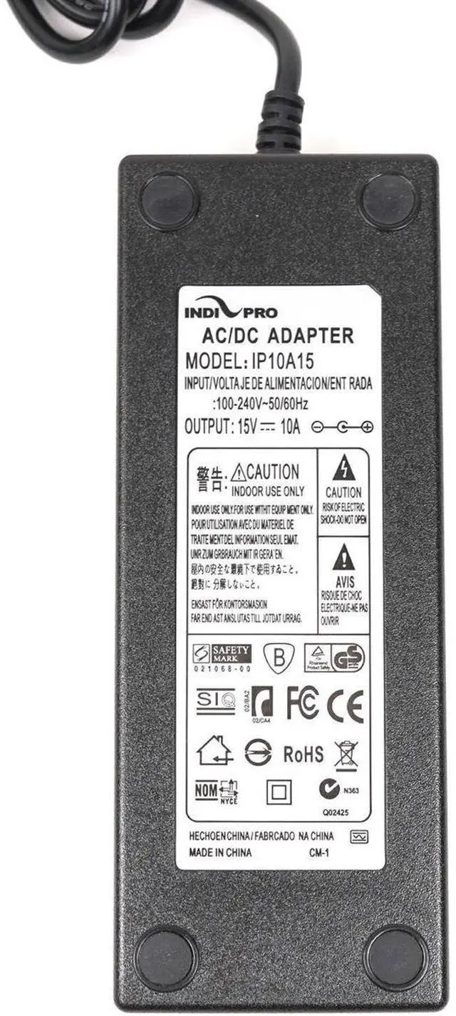 Alt view image 4 of 4 - IndiPRO 10' 15V 10A AC Power Supply to 4-Way D-Tap Splitter #15V10DT