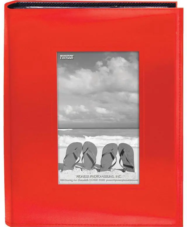 Alt view image 2 of 2 - pioneer frm-246co sewn frame photo album 7"x9" 200 pockets-bright orange
