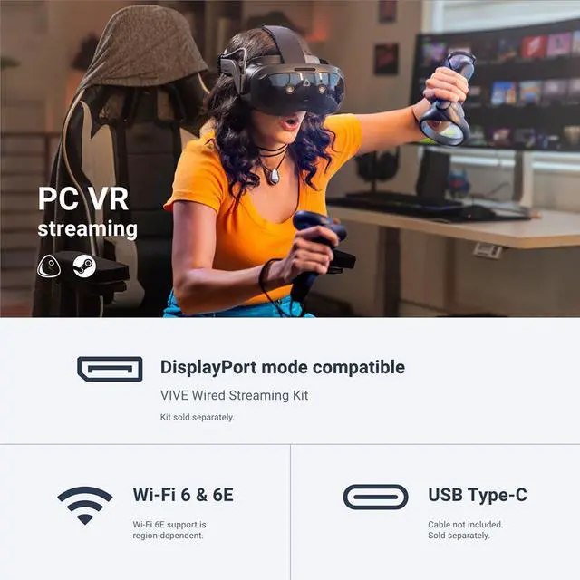Alt view image 4 of 5 - HTC VIVE Focus Vision VR Headset with Controllers, Consumer Edition, Bundle with Streaming Kit