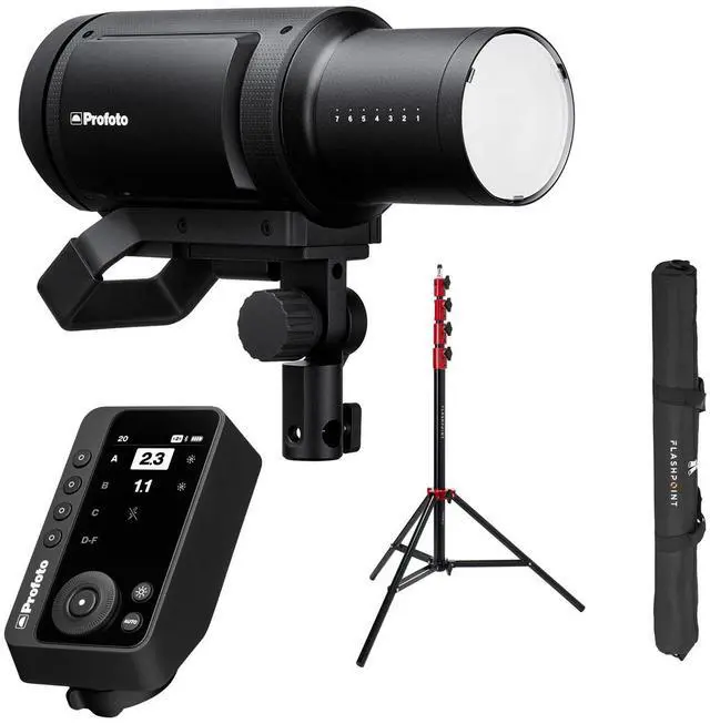 Main image of Profoto Pro-B3 750Ws Battery Powered Monolight Bundle with Connect Pro Wireless Transmitter for Sony and 9.5' Pro Air-Cushioned Stand