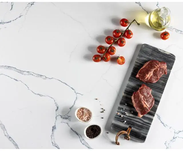 Alt view image 4 of 7 - V-FLAT WORLD Duo Board - 30x40" Double Sided Surface Board, Carrara Blue/Calacatta Gold