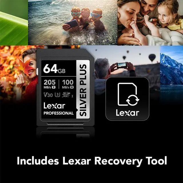 Alt view image 6 of 7 - Lexar Lexar Professional SILVER PLUS SDXC 64GB, NA