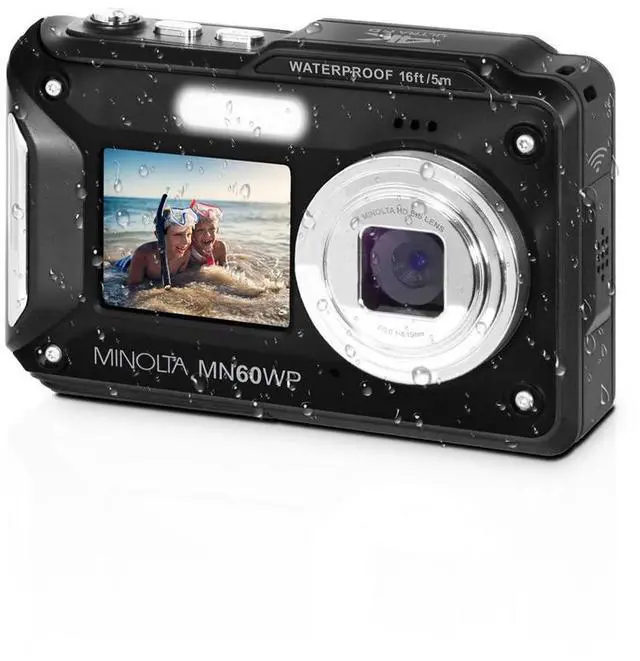 Main image of Minolta Minolta MN60WP Waterproof Dual Screen Digital Camera, Black