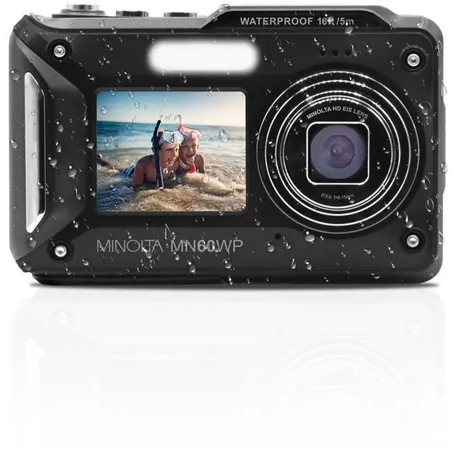 Alt view image 5 of 7 - Minolta Minolta MN60WP Waterproof Dual Screen Digital Camera, Black