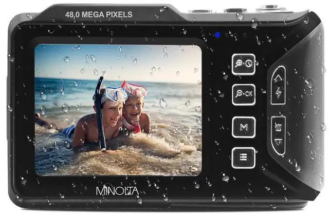 Alt view image 7 of 7 - Minolta Minolta MN60WP Waterproof Dual Screen Digital Camera, Black