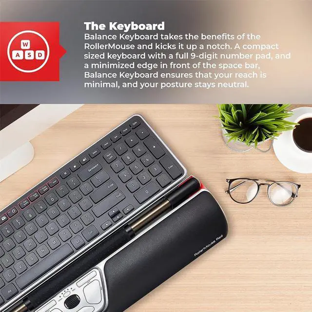 Alt view image 4 of 6 - Contour Design Ultimate Workstation RollerMouse Red & Balance Keyboard - CDRMREDUS10113