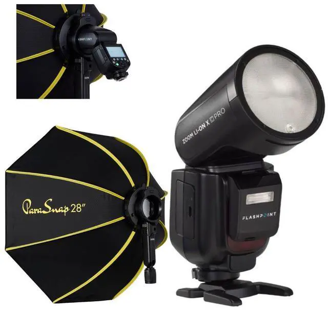 Main image of Flashpoint Zoom Li-on X PRO R2 TTL Flash With Parasnap 28" Softbox For Fuji