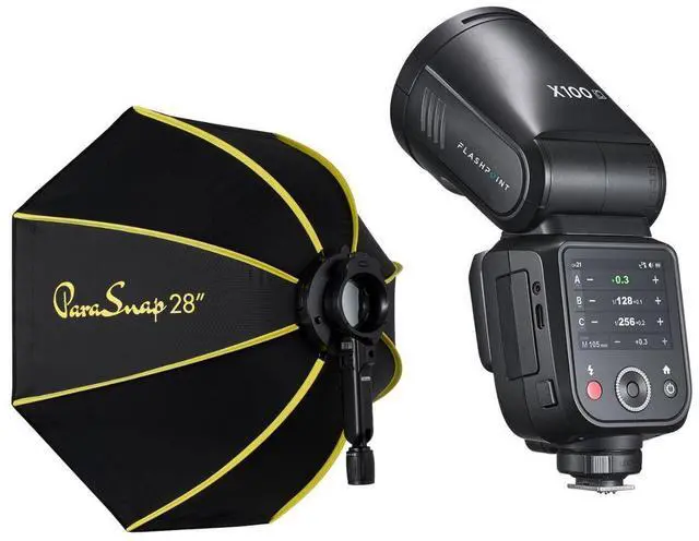 Main image of Flashpoint X100 TTL R2 On Camera Li-on Round Head Flash For Canon With ParaSnap
