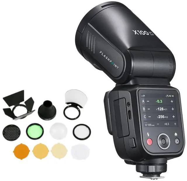 Main image of Flashpoint X100 TTL R2 On Camera Flash & Round Head Flash Accessory Kit - Fuji