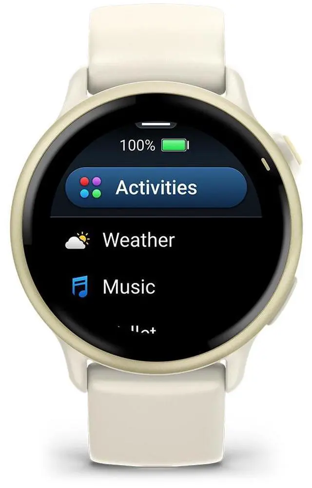 Alt view image 5 of 9 - Garmin vívoactive® 6, Health and Fitness GPS Smartwatch, AMOLED Display, Up to 11 Days of Battery, Lunar Gold with Bone Band