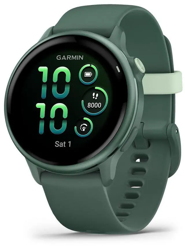 Alt view image 3 of 16 - Garmin vívoactive® 6, Health and Fitness GPS Smartwatch, AMOLED Display, Up to 11 Days of Battery, Metallic Jasper Green with Jasper Green Band