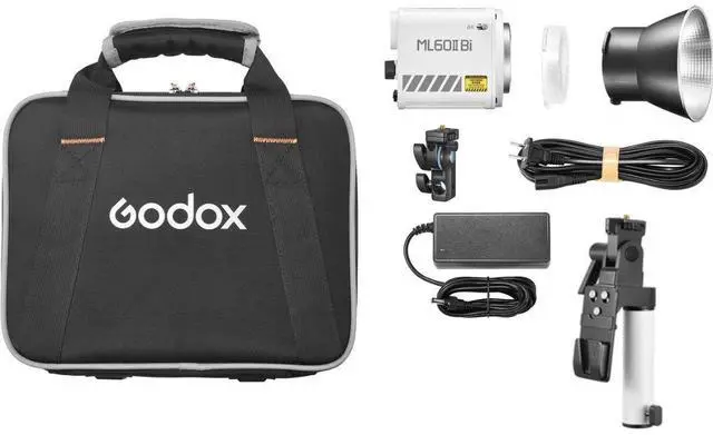 Main image of Godox ML60IIBi Bi-Color LED Monolight (AK-B02 V-Mount Battery Handgrip Kit)