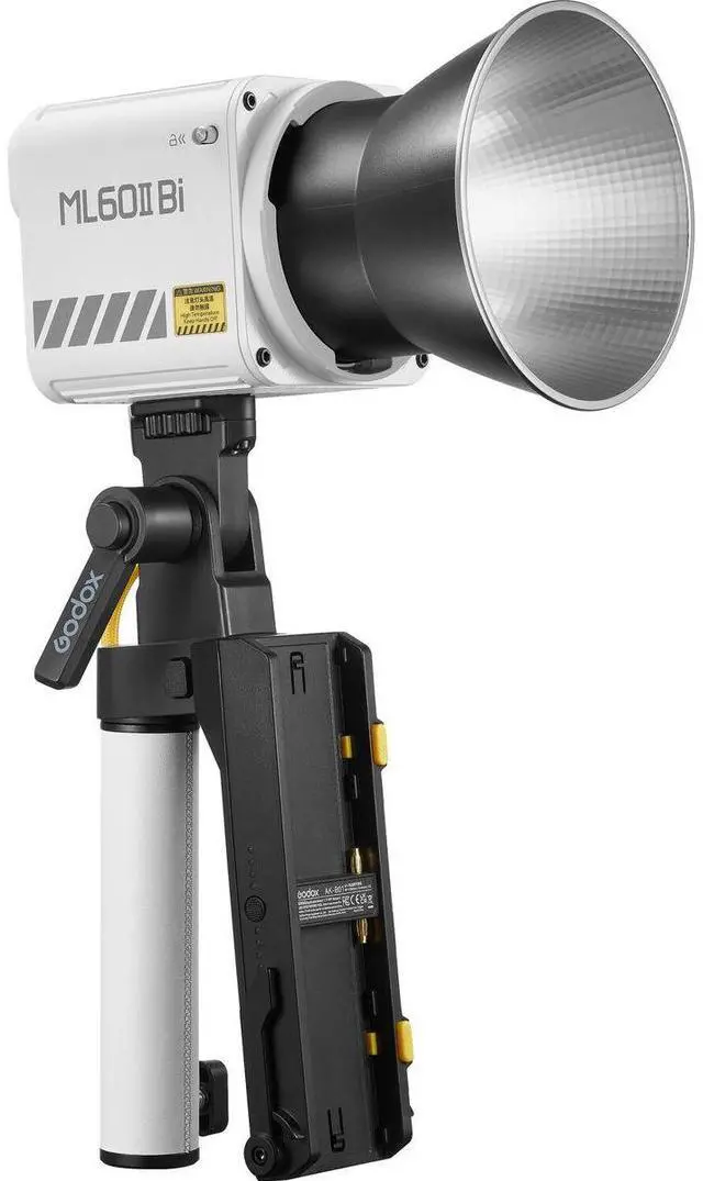Alt view image 4 of 6 - Godox ML60IIBi Bi-Color LED Monolight (Battery Handgrip Kit)