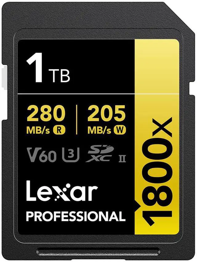 Alt view image 2 of 8 - Lexar SDXC Professional 1800x UHS-II Flash Memory Card 1TB