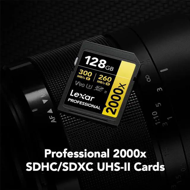 Alt view image 3 of 8 - Lexar LSD2000128G-B2NNU Professional Sdxc Memory Card 2000x 128gb Class 10 V90 Uhs-ii U3 W/o Reader R300/w260mbs