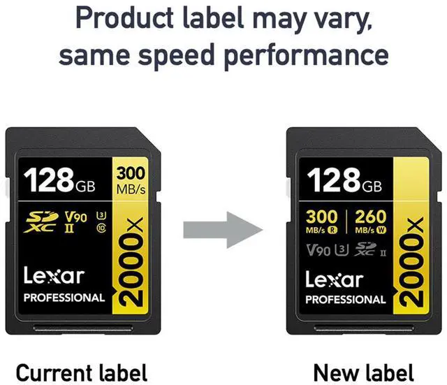 Alt view image 8 of 8 - Lexar LSD2000128G-B2NNU Professional Sdxc Memory Card 2000x 128gb Class 10 V90 Uhs-ii U3 W/o Reader R300/w260mbs