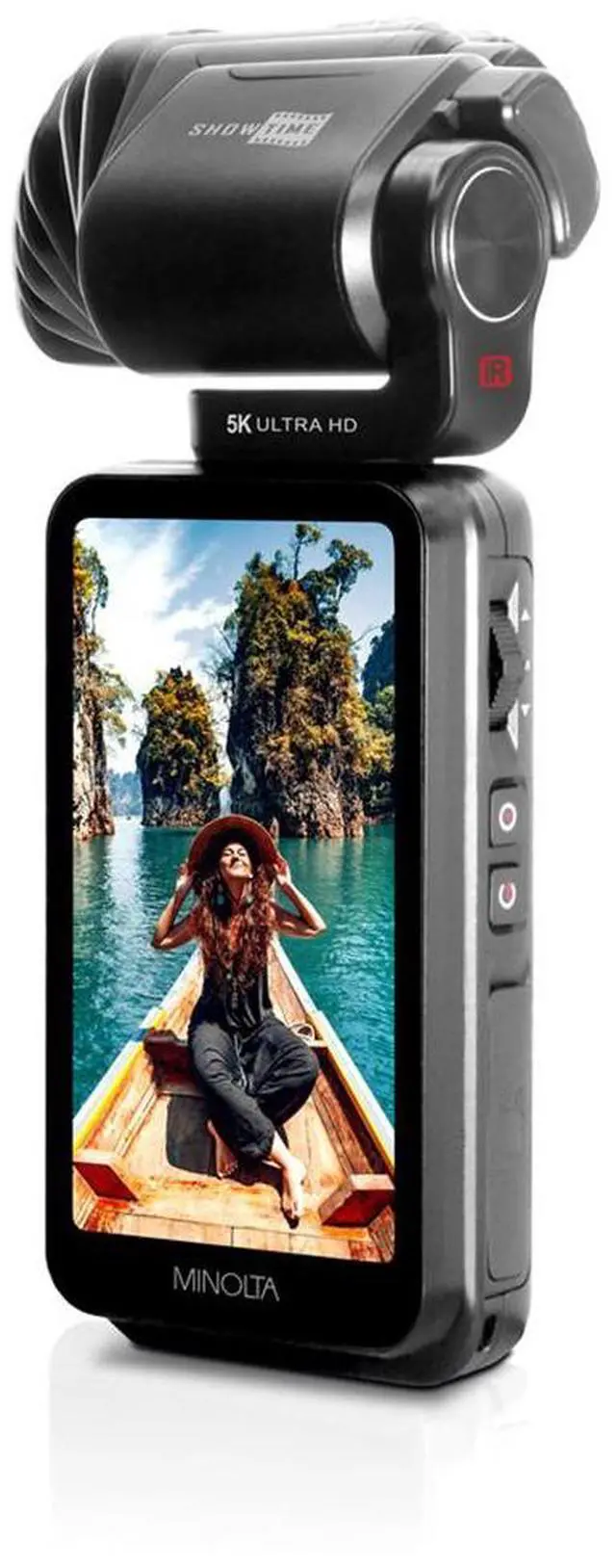 Alt view image 5 of 10 - Minolta MN5KGP1 5K Ultra HD / 20 MP Handheld Pocket Camcorder w/Motorized Tilting Lens Head
