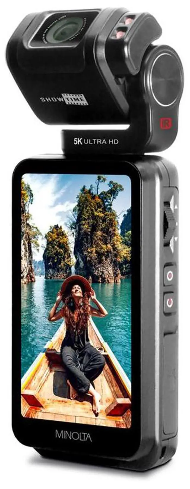 Alt view image 6 of 10 - Minolta MN5KGP1 5K Ultra HD / 20 MP Handheld Pocket Camcorder w/Motorized Tilting Lens Head